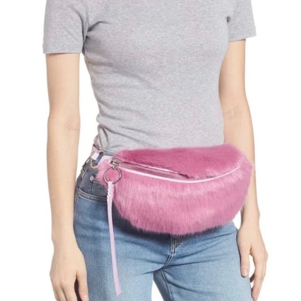 Rebecca Minkoff Faux Fur Hip Bag in True Orchid - Picture 16 of 16